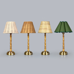 2700K Natural Materials Bamboo Rattan Rechargeable Table Lamp