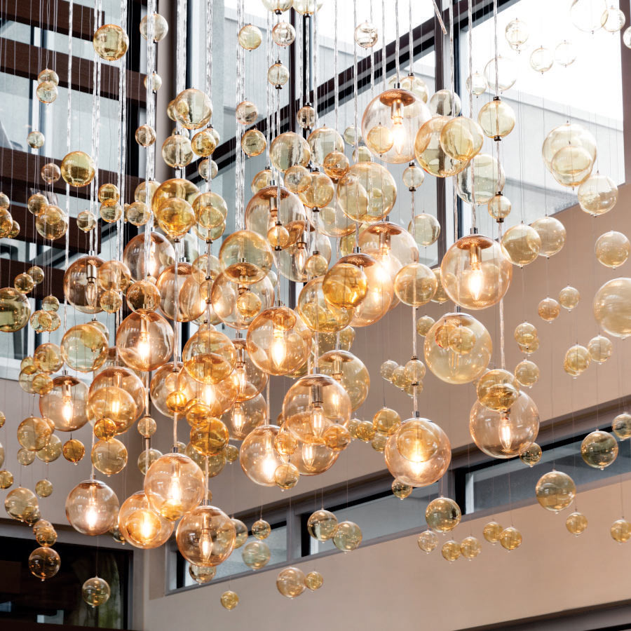 Cordelia Feature Custom Glass Chandelier Installation