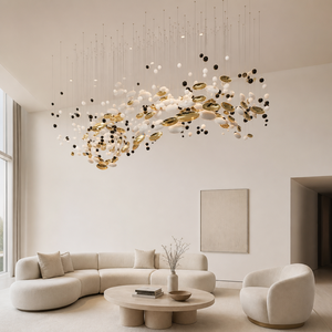 Modern Style Indoor Decoration Hotel Lobby Villa Staircase Custom Glass LED Chandelier Pendant Light
