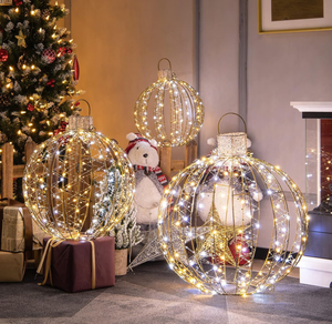 Christmas LED Light Balls for Tree Outside Lighted Sphere Holiday Decorations Motif Light