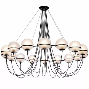 Modern Glass Ball-Shaped Chandelier Pendant Lights with LED Dimmable Control