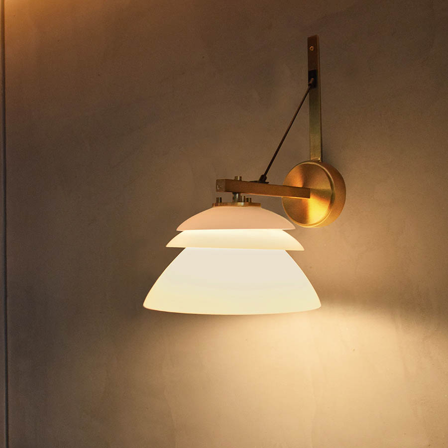 Saba Wall Sconce - Etched opal glass disc wall luminaire