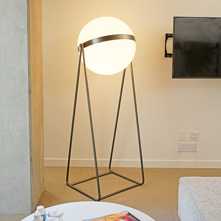 Metro Contemporary Architectural Floor Lamp with Frosted Acrylic Shade