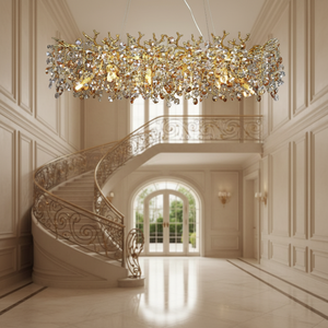 Hotel Lobby Tree Branch Crystal Chandelier Large Scale Custom OEM