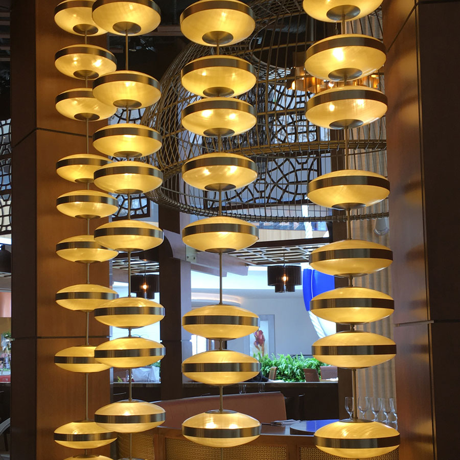 Rocco Stacked Linen Feature Wall Lighting Fixture