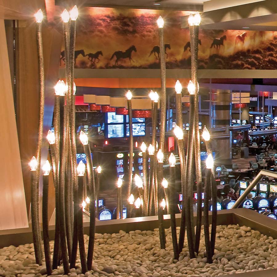 Ocotillo Hand Finished Hammered Bronze Torchiere Floor Lamp