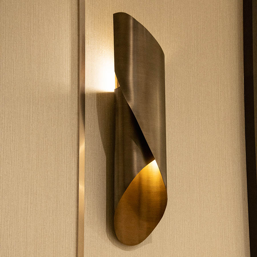 Quinn Wall Sconce - Modern plated satin bronze corridor sconce