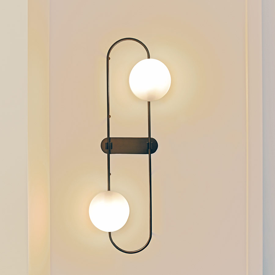 Raymond Wall Sconce - Satin black nickel and frosted acrylic luminaire