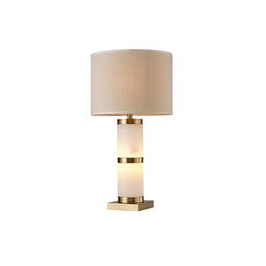 Modern Luxury Home Decor LED Dimmable Bed Reading Light Warm 3000K Fabric Marble Gold Copper Transparent Metal Table Lamp 3-Year